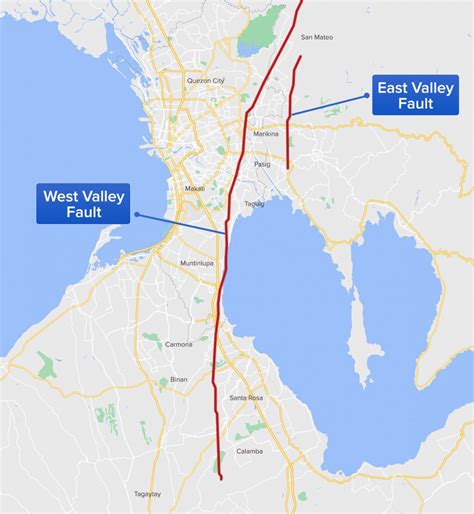 List of Barangays Near the East and West Valley Fault.